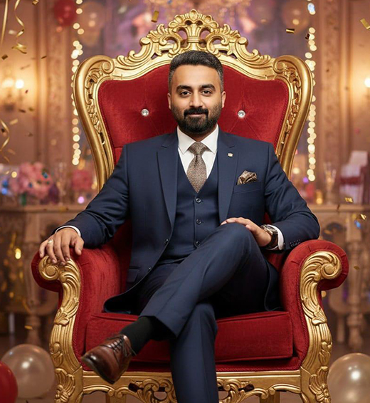 Portrait of Sher Ali Khan, CEO and Founder of WREDD, a creative digital agency