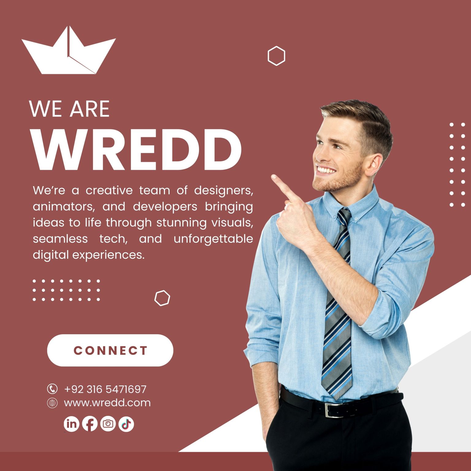 Creative team at WREDD offering animation, video editing, and branding services to elevate your brand